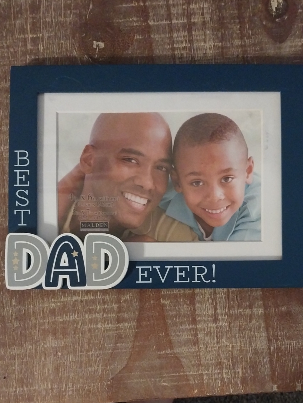 Malden Navy Blue "Dad" Tabletop Picture Frame